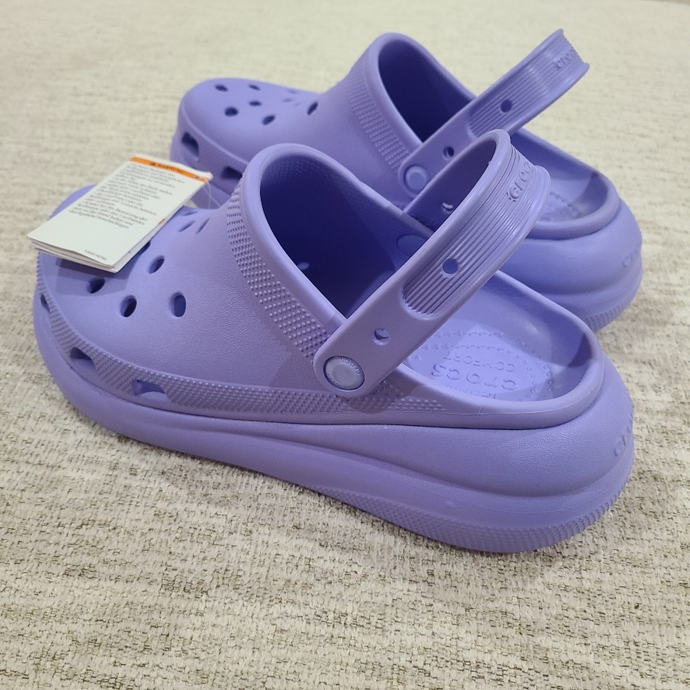 NEW Crocs Classic Crush Clogs Platform Purple Lavender Unisex Mens Sz 9 Women 11